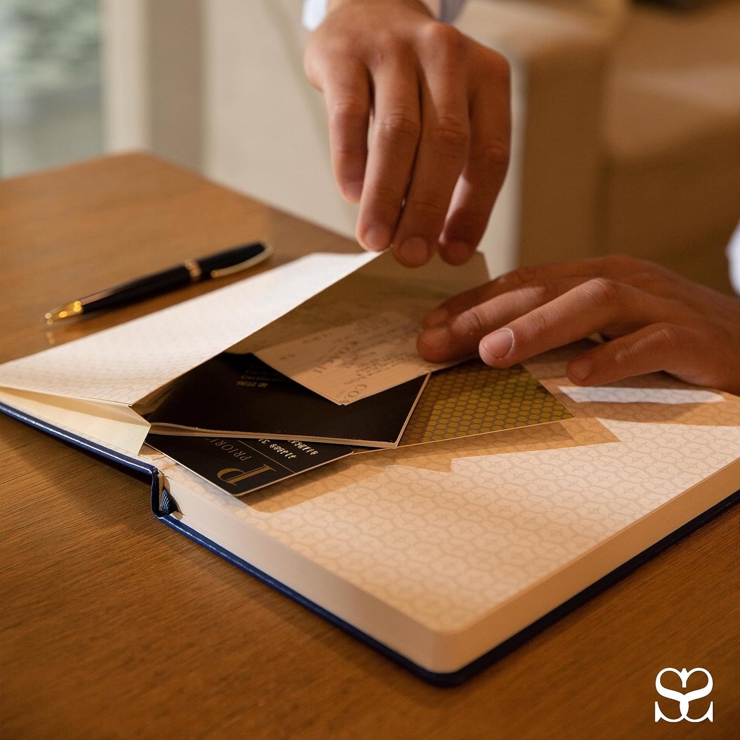 Journal Notebook for Writing, Vegan Leather Hardcover Notebook - Pen loop, Back Pockets & Lay-Flat design, 120 GSM A5 College ruled Bleed free Paper, Gift Set for Men and Women, Onyx Black