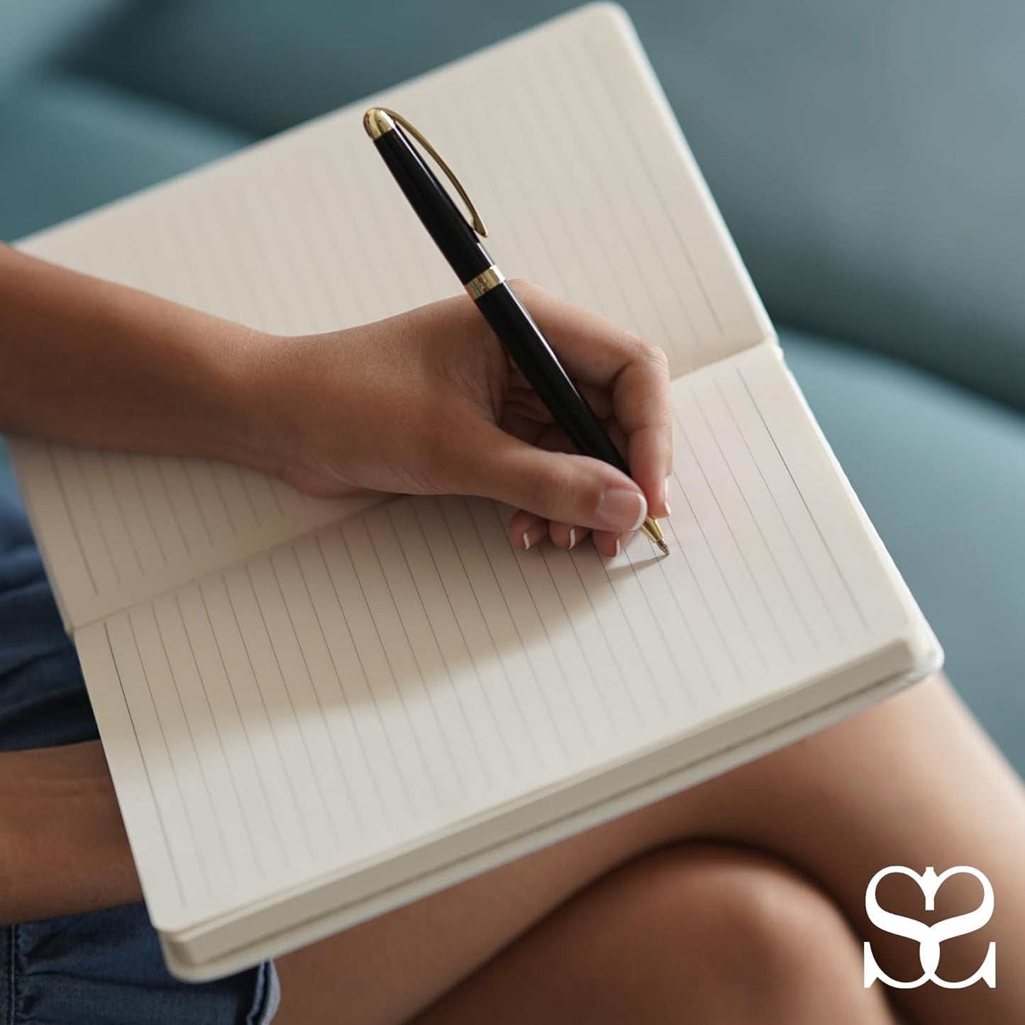 Lined Journal - A5 Vegan Leather Notebook, 192 Archival-Quality Pages, QuillEase Bleed-Free Paper, Inner Pocket & Bookmark, Ideal for Journaling - White Heart