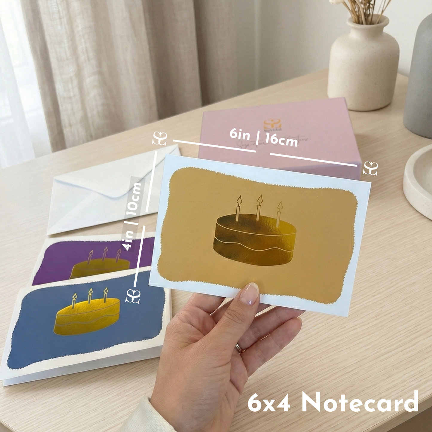 SETTINI Blank Birthday Cards With Envelopes and Gold Sealing Stickers, 18 Pack Boxed Set, 9 Assorted Gold Foil Designs, 4 x 6 in Folded Note Cards