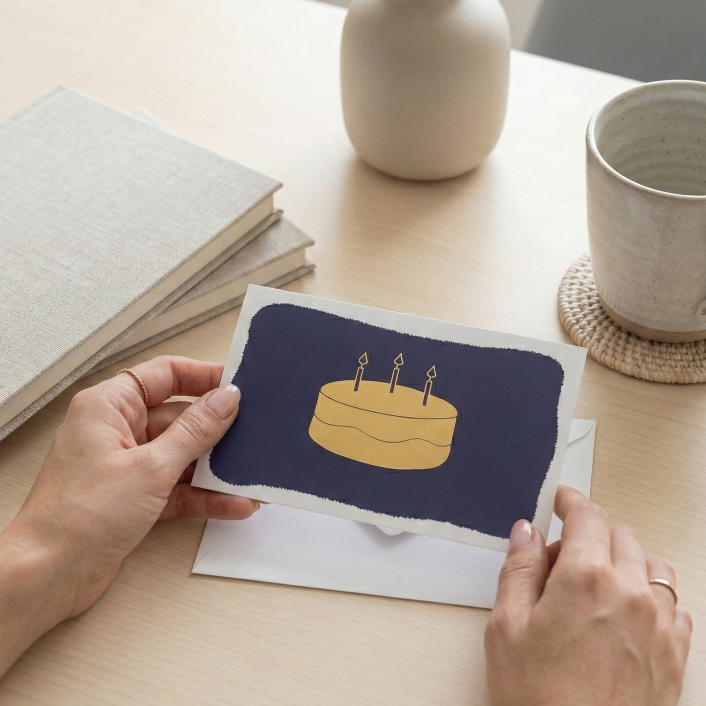 SETTINI Blank Birthday Cards With Envelopes and Gold Sealing Stickers, 18 Pack Boxed Set, 9 Assorted Gold Foil Designs, 4 x 6 in Folded Note Cards