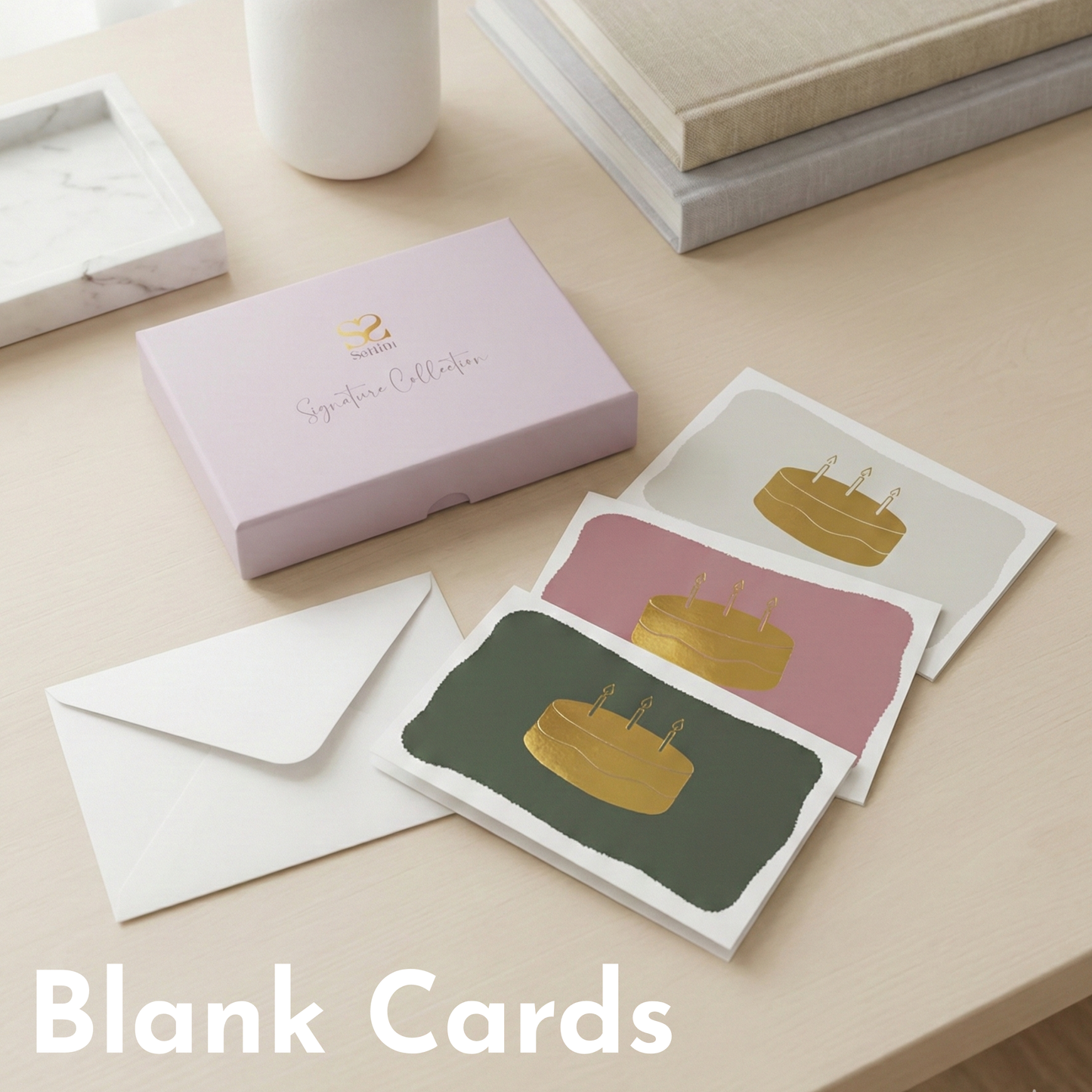 SETTINI Blank Birthday Cards With Envelopes and Gold Sealing Stickers, 18 Pack Boxed Set, 9 Assorted Gold Foil Designs, 4 x 6 in Folded Note Cards