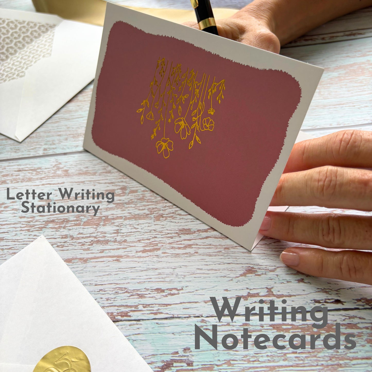 Settini Assorted Gold Note Cards – 18 Pack (4x6) with Envelopes & Sealing Stickers