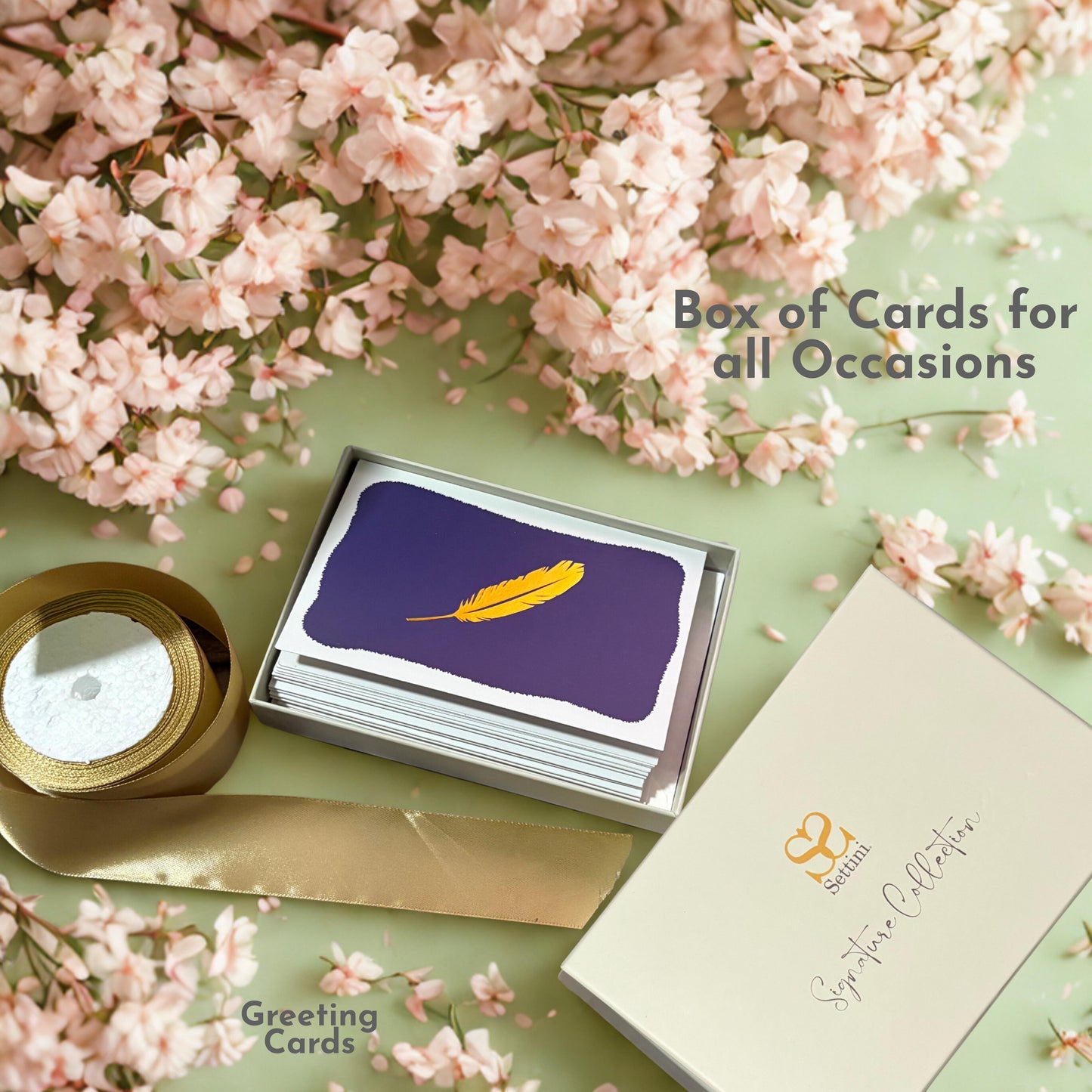 Settini Assorted Gold Note Cards – 18 Pack (4x6) with Envelopes & Sealing Stickers